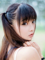 Young oriental girls with beautiful eyes